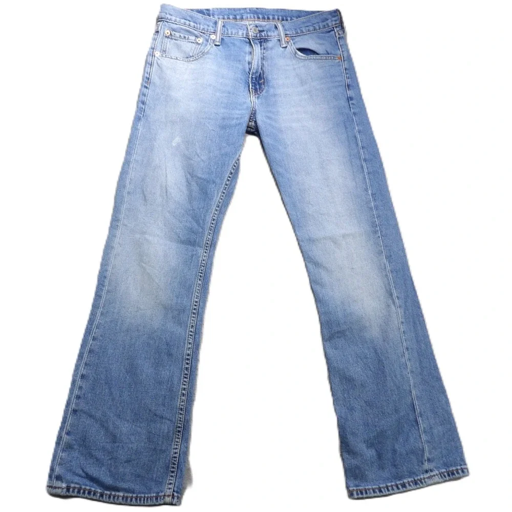 Levi's 527 Jeans Men W32xL30 Blue Denim Bootcut Slim Fit Cotton Blend Casual GUC